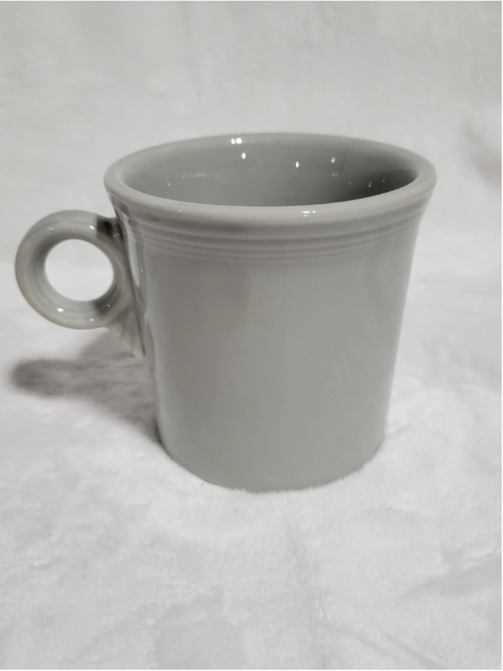 Fiesta Ware Pearl Gray Ring Handle Mug Retired Homer Laughlin HLC Tom & Jerry